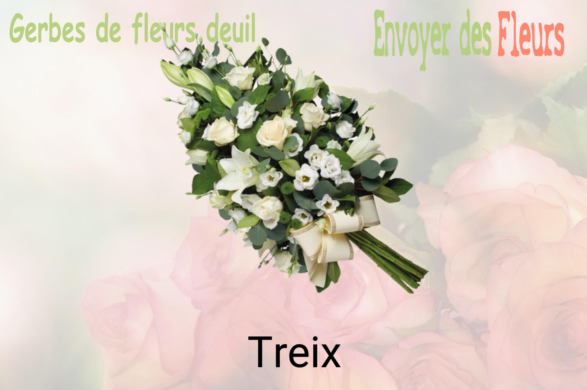 Gerbe de fleurs de deuil livrée à Treix